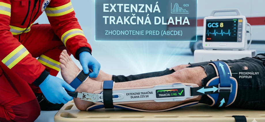 Správna aplikácia trakčnej dlahy pri zlomenine stehennej kosti v prednemocničnej starostlivosti
