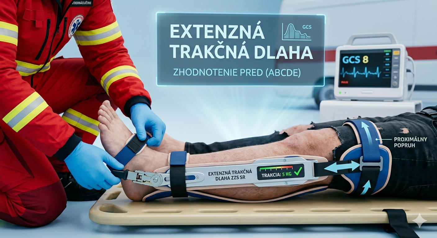 Správna aplikácia trakčnej dlahy pri zlomenine stehennej kosti v prednemocničnej starostlivosti