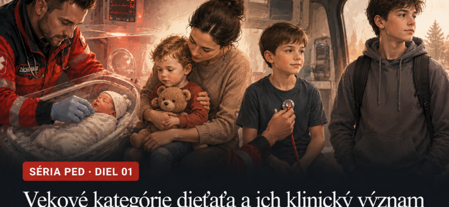 Ilustrácia vývojových štádií dieťaťa od novorodenca po adolescenta – vekové kategórie v prednemocničnej starostlivosti, séria PED diel 1